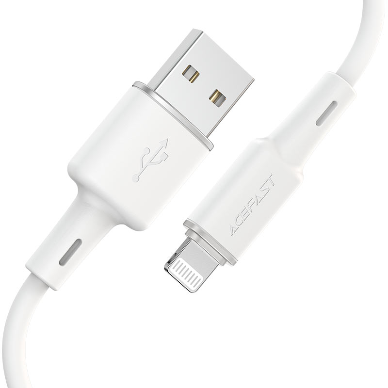 

Кабель USB 2.0(Am)-Lightning 8-pin(m), MFi, 2.4A 1.2м, белый ACEFAST C2-02 (AF-C2-02-WH), C2-02