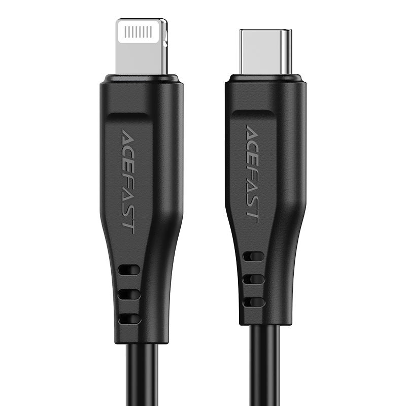 

Кабель USB-Lightning 30-pin, MFi, быстрая зарядка, 3A 1.2м, черный ACEFAST C3-01 (AF-C3-01-BK), C3-01