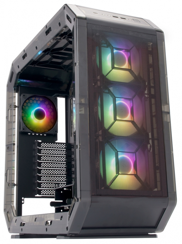 Корпус INWIN AIRFORCE CF16, ATX, Midi-Tower, 2xUSB 3.0, USB Type-C, RGB подсветка, черный, без БП