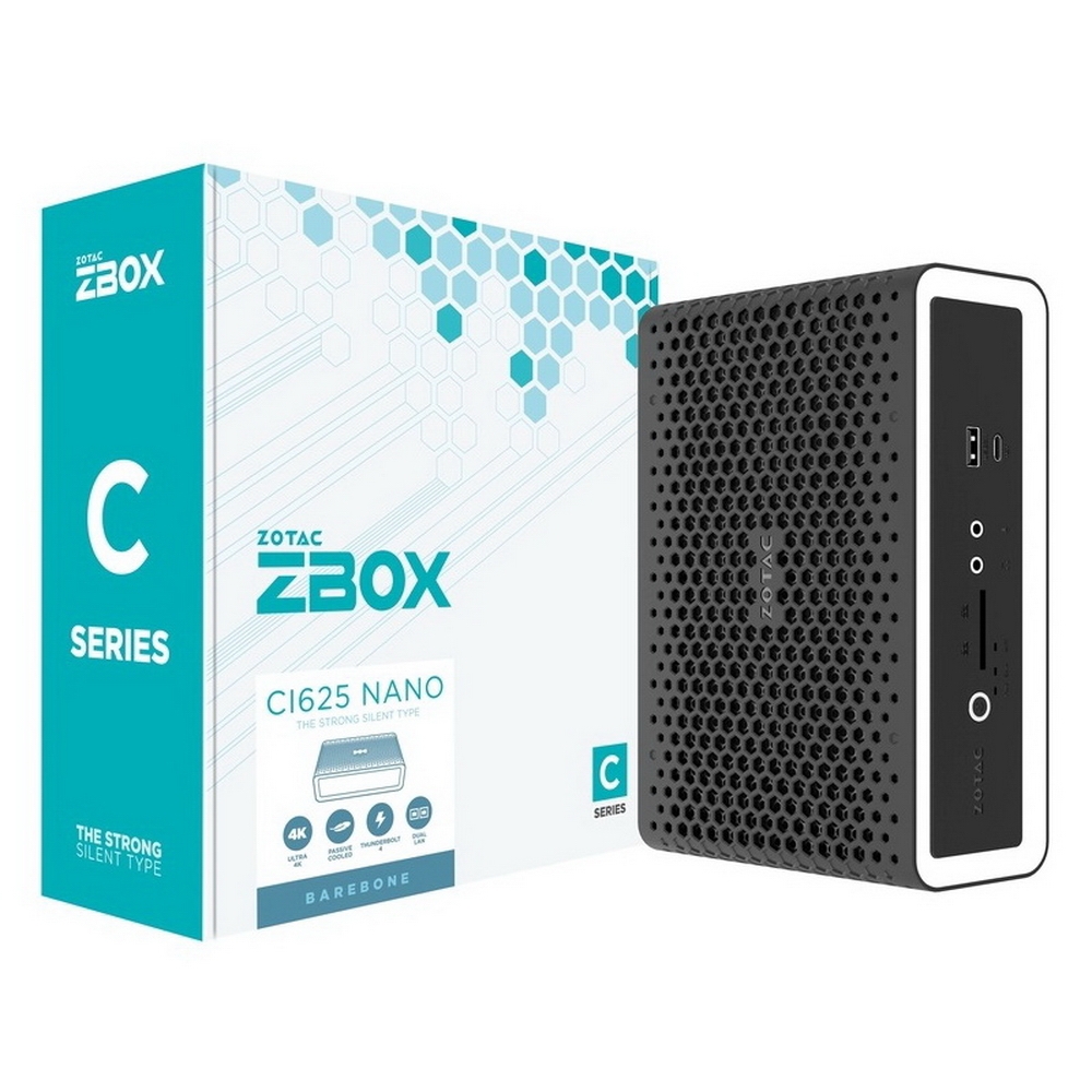 

Неттоп-платформа Zotac ZBOX C NANO, Intel Core i3-1115G4 3 ГГц 2xDDR4 SODIMM, 1x2.5" HDD/SSD, 1xM.2 SSD, WiFi, BT, черный/белый (ZBOX-CI625NANO-BE), NANO