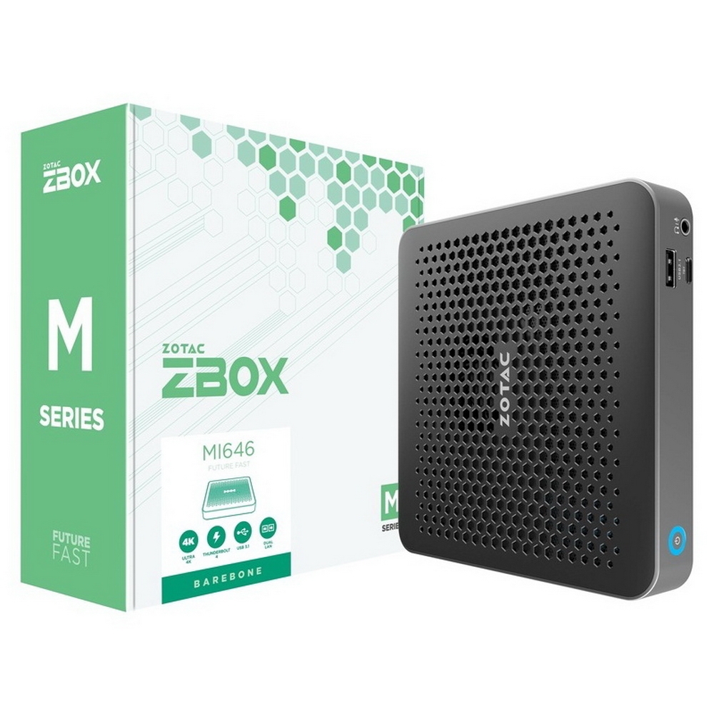 

Неттоп-платформа Zotac ZBOX M MI646, Intel Core i5-1135G7 2.4 ГГц 2xDDR4 SODIMM, 2xM.2 SSD, WiFi, BT, черный (ZBOX-MI646-BE), MI646