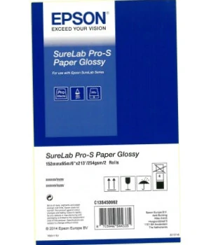 

Бумага рулон 15.2см x 65м, 252г/м², глянцевая, 2 рулона, Epson SureLab Pro-S Paper Glossy C13S450062BP (C13S450062BP), C13S450062BP
