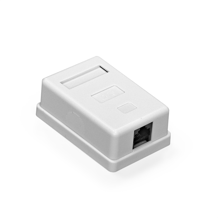 Розетка RJ-45 открытый монтаж категория 6, белый, Exegate SM1-RJ45-C6 (EX292844RUS)