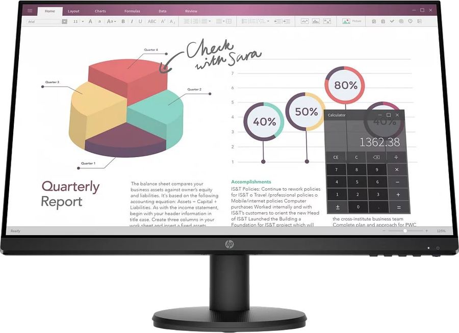 

Монитор 23.8" HP P24v 64W18AA VA, 1920x1080 (16:9), 250кд/м2, 178°/178°, VGA, HDMI, черный (64W18AA), 64W18AA