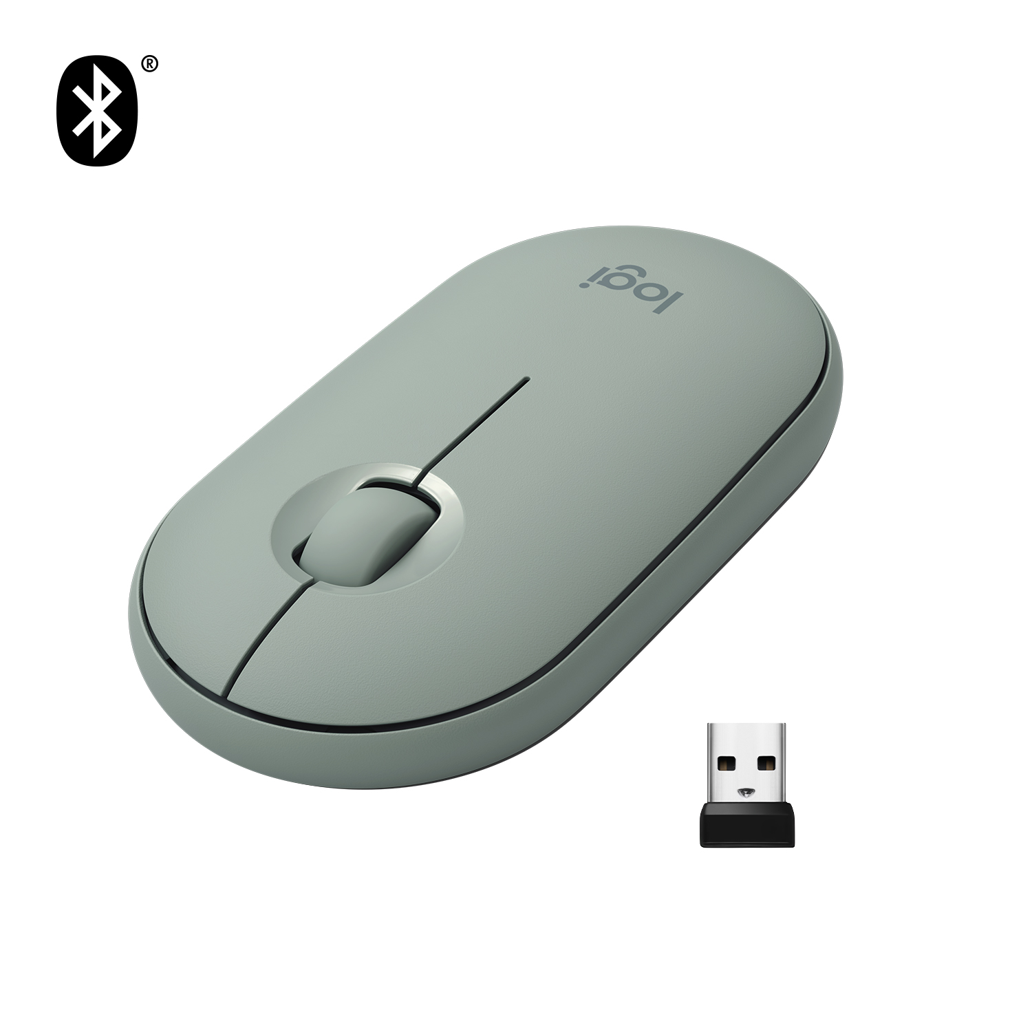 

Мышь беспроводная Logitech Pebble M350, 1000dpi, оптическая светодиодная, Bluetooth/USB, зеленый (910-005599), Pebble M350