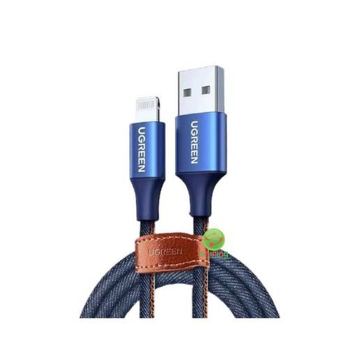 

Кабель USB-Lightning 8-pin, экранированный, 2.4A 1.5м, синий джинс UGREEN US199 (80634), US199