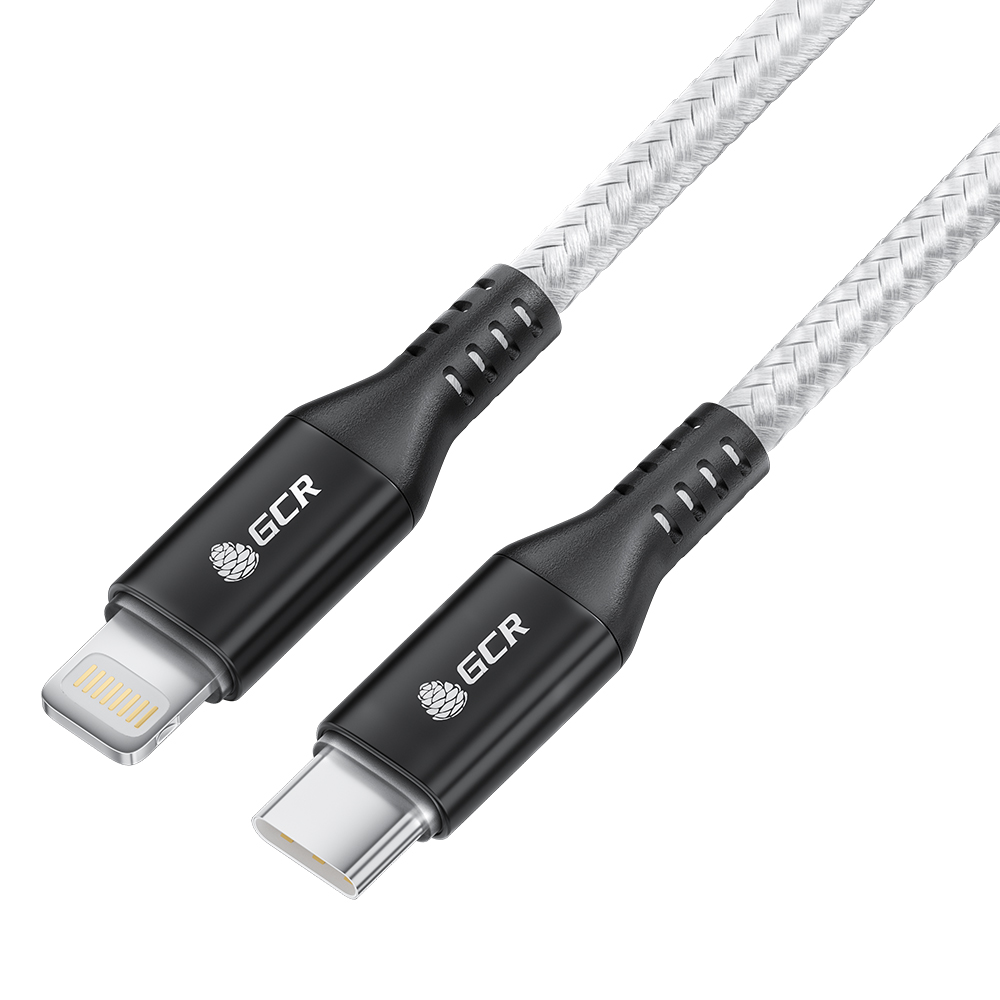 

Кабель USB Type-C-Lightning 8-pin, MFi, экранированный, быстрая зарядка 1.2м, белый Greenconnect (GCR-53186)