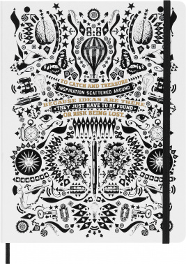 

Блокнот Moleskine LIMITED EDITION LORENZO PETRANTOI, 190х260мм, линейка, 176 листов, белый/черный (1851358) (1шт.), LORENZO PETRANTOI