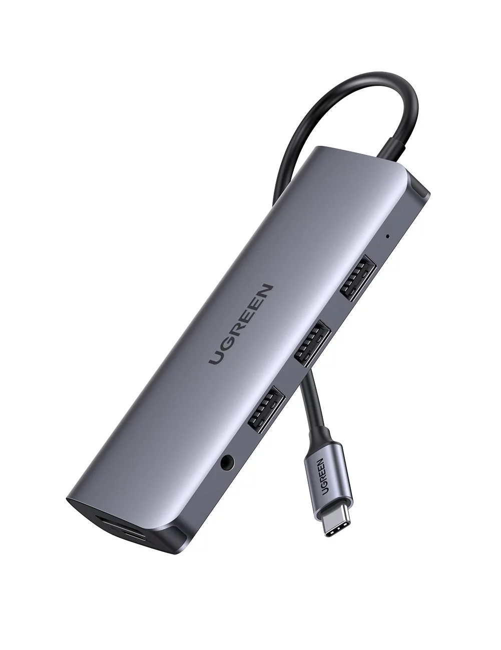 

Док-станция UGREEN CM179, 3xUSB 3.0, 1xHDMI 4K, 1xRJ-45 Ethernet, 1xSD-Card, 1xMicroSD, 1xAudio, 1xVGA, серый космос (80133), CM179