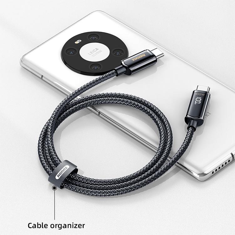 

Кабель USB Type-C-USB Type-C, экранированный, быстрая зарядка, 5A 1.2м, черный Remax RC-128a (6954851223221), RC-128a