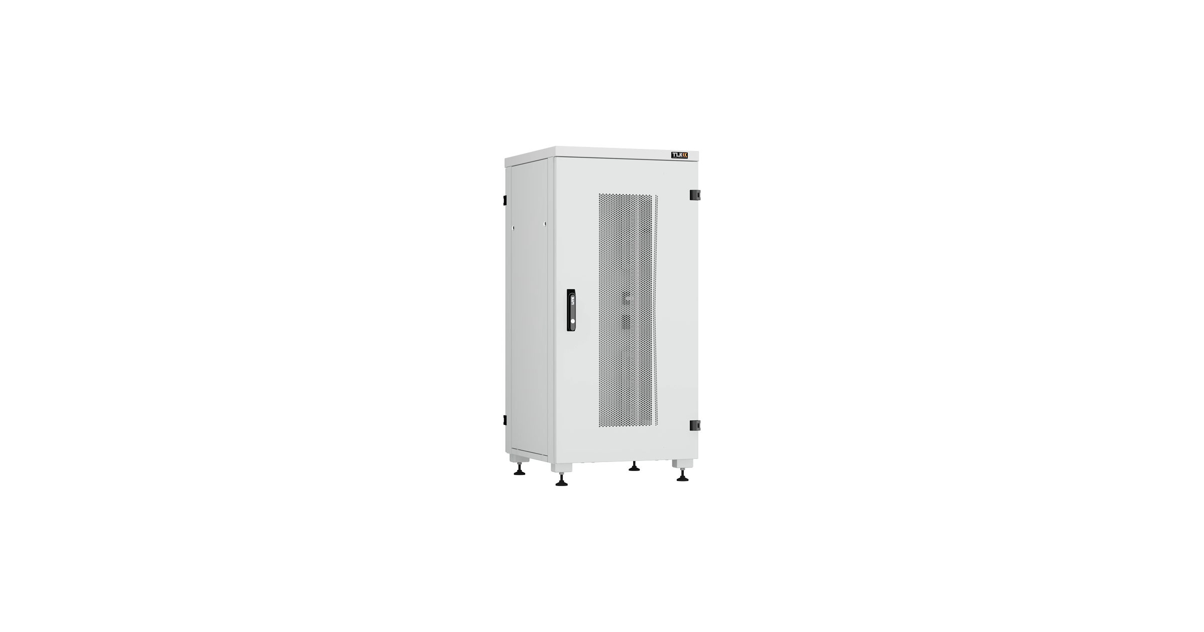 Шкаф телекоммуникационный напольный 24U 600x600 мм, перфорация/металл, светло-серый, разборный, TLK Lite II (TFI-246060-PMMM-R-GY)