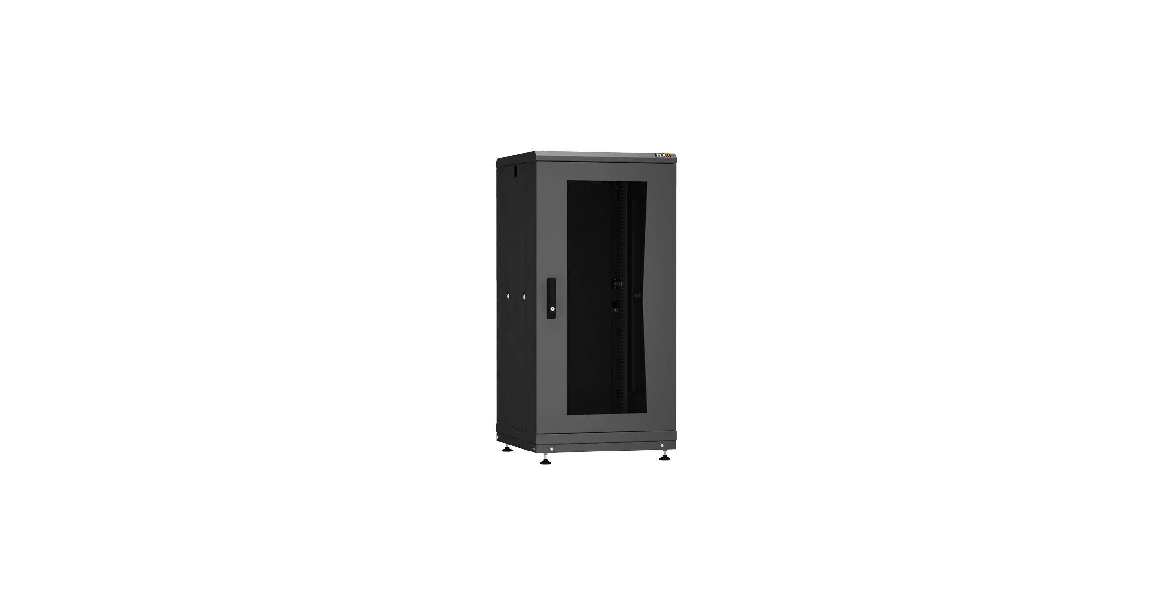 Шкаф телекоммуникационный напольный 24U 600x600, стекло/металл, черный, разборный, TLK (TFR-246060-GMMM-R-BK)