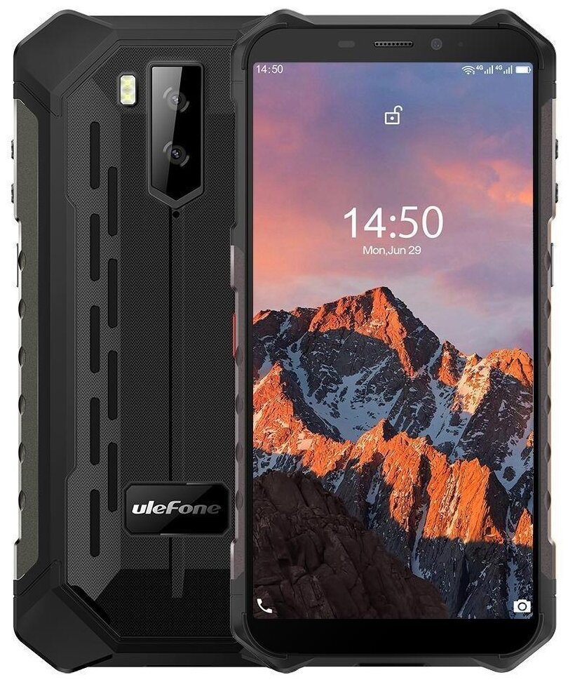 

Смартфон Ulefone Armor X5 Pro, 5.5" 720x1440 IPS, MediaTek Helio A25, 4Gb RAM, 64Gb, 3G/4G, NFC, Wi-Fi, BT, 2xCam, 2-Sim, 5000 мА⋅ч, Micro-USB, Android 10, черный, ударопрочный корпус (ULF-ARX5PRO-BK), Armor X5 Pro