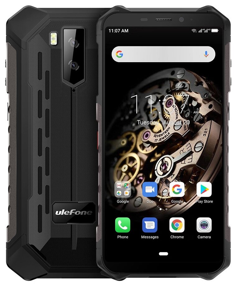 

Смартфон Ulefone Armor X5, 5.5" 720x1440 IPS, MediaTek Helio P23 MT6763, 3Gb RAM, 32Gb, 3G/4G, NFC, Wi-Fi, BT, 2xCam, 2-Sim, 5000 мА⋅ч, Micro-USB, Android 9, черный, ударопрочный корпус (ULF-ARX5-BK), Armor X5
