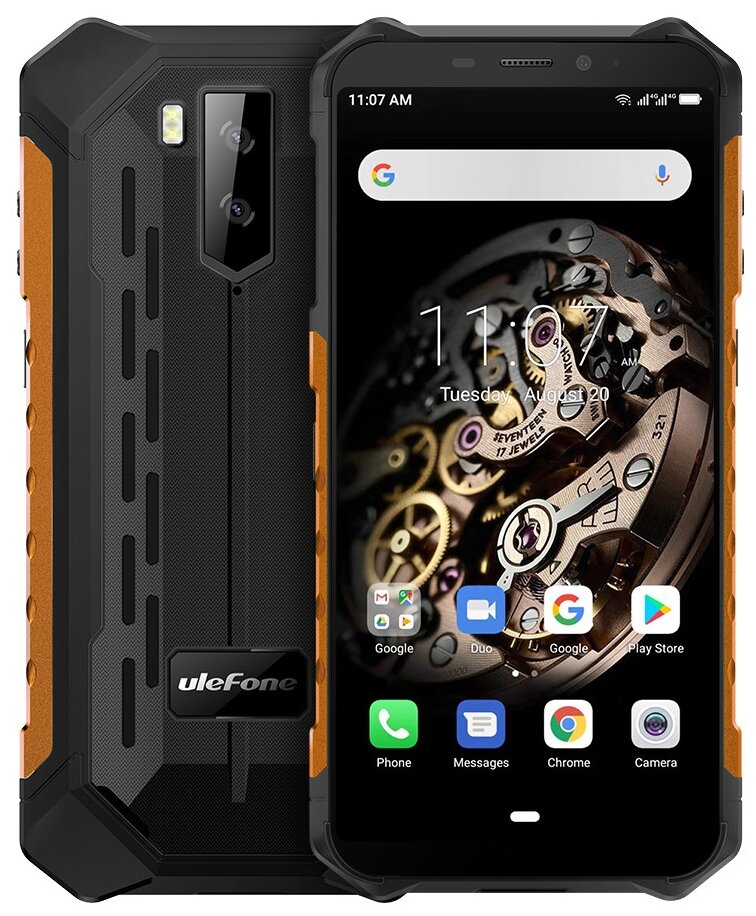 

Смартфон Ulefone Armor X5, 5.5" 720x1440 IPS, MediaTek Helio P23 MT6763, 3Gb RAM, 32Gb, 3G/4G, NFC, Wi-Fi, BT, 2xCam, 2-Sim, 5000 мА⋅ч, Micro-USB, Android 9, черный/оранжевый, ударопрочный корпус (ULF-ARX5-OR), Armor X5