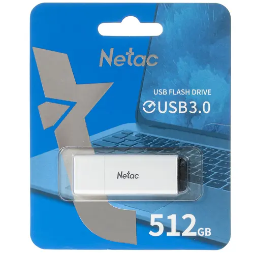 

Флешка 512Gb USB 3.0 Netac U185, белый (NT03U185N-512G-30WH), U185