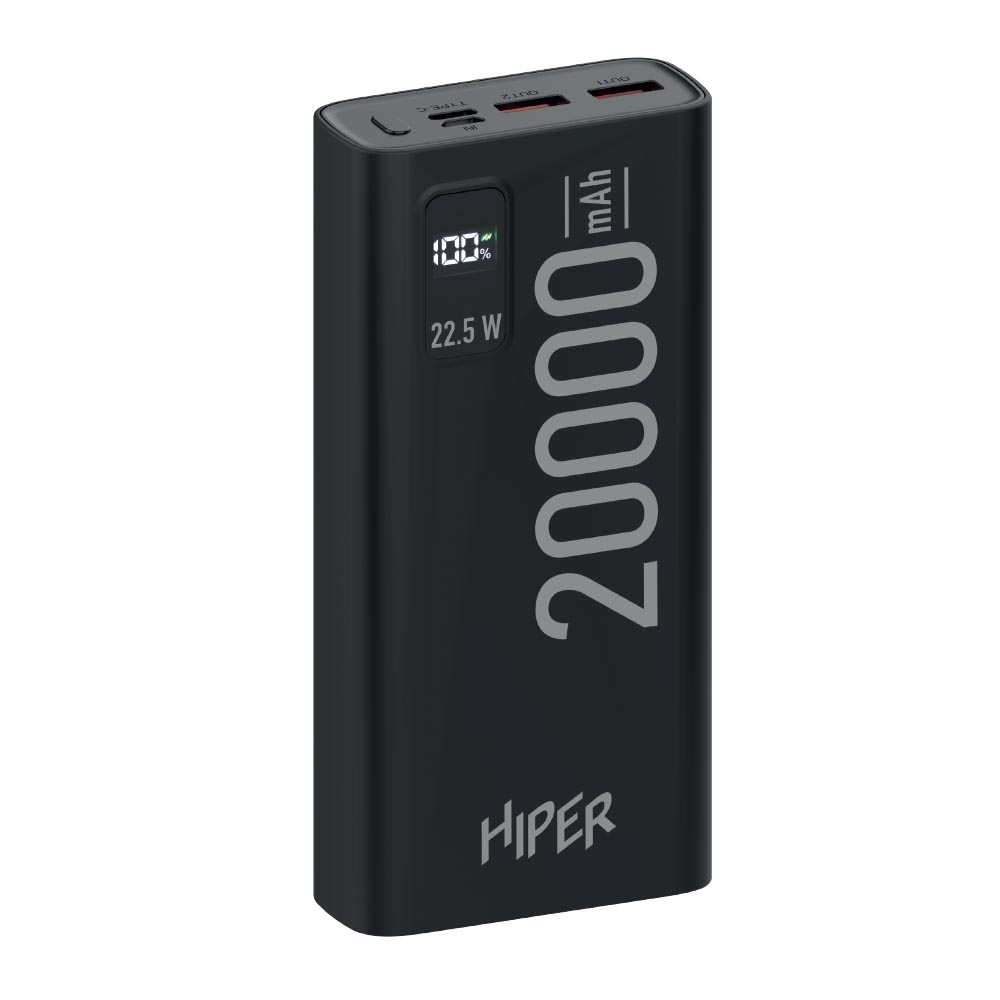 Портативный аккумулятор (Powerbank) HIPER EP 20000, 20 А·ч, черный, 1147270  купить по цене 1975 руб в Томске в интернет-магазине e2e4