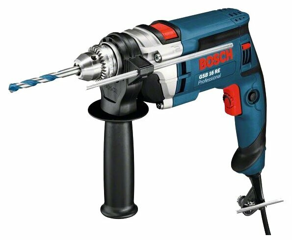 

Дрель BOSCH GSB 16 RE, сетевая, 750 Вт, ударная, кейс, 2.2 кг (060114E600), GSB 16 RE