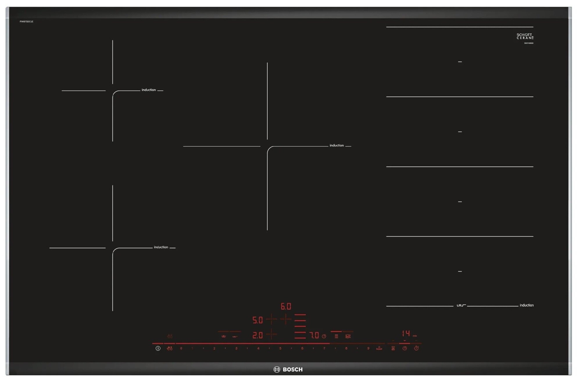 

Электрическая варочная панель Bosch PXV875DC1E, 5 конфорок, черный (PXV875DC1E), Черная, PXV875DC1E