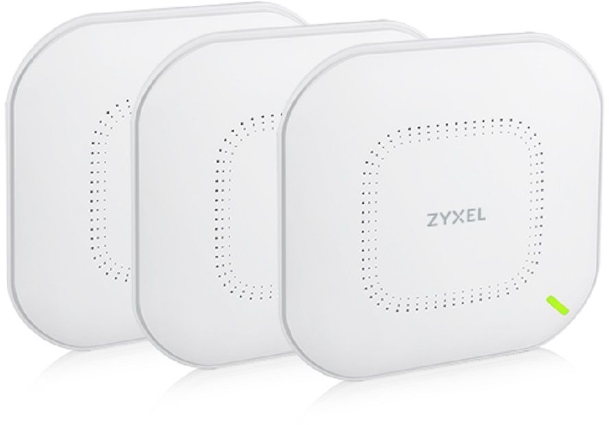 

Точка доступа ZYXEL NebulaFlex NWA50AX, LAN: 1x1 Гбит/с, 802.11a/b/g/n/ac/ax, 2.4 / 5 ГГц, до 1.78 Гбит/с, внутренних антенн: 4x4дБи, PoE, комплект 3шт. (NWA50AX-EU0103F), NebulaFlex NWA50AX