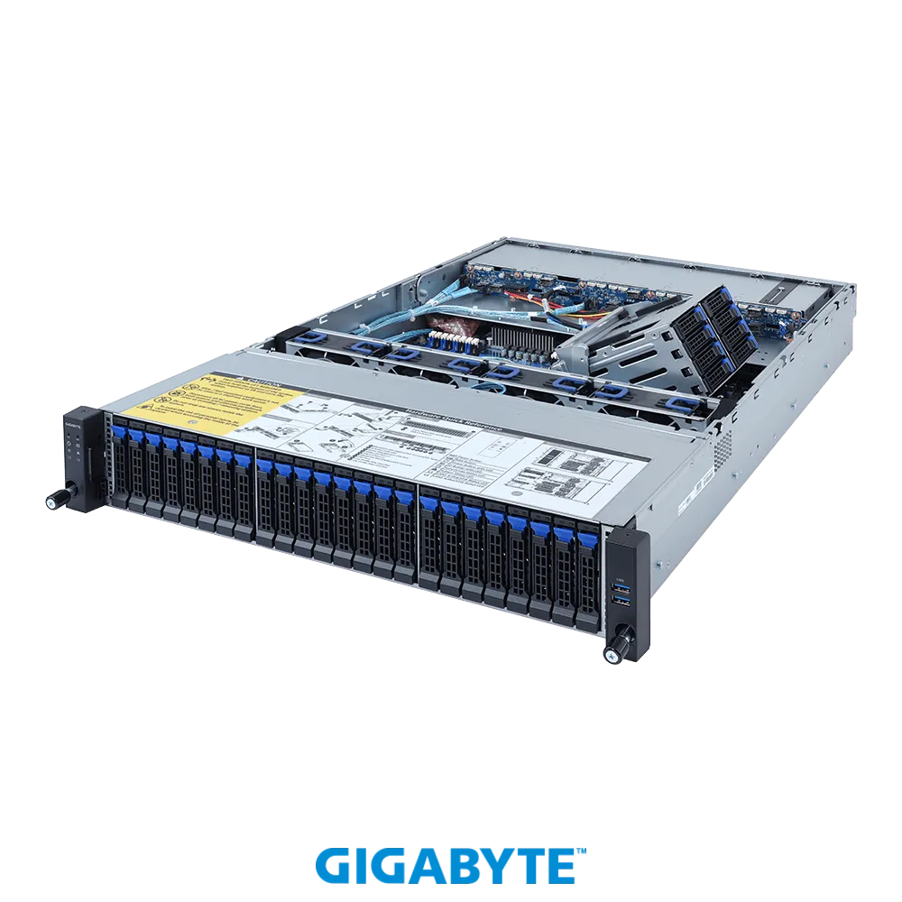 

Серверная платформа Gigabyte R262-ZA0, 1xSocket SP3, 16xDDR4, 40x2.5 HDD HS + 2x2.5 HS, 1xM.2-PCI-E, 2x1 Гбит/c, IPMI, Redundant 2x1200 Вт, 2U (R262-ZA0), R262-ZA0