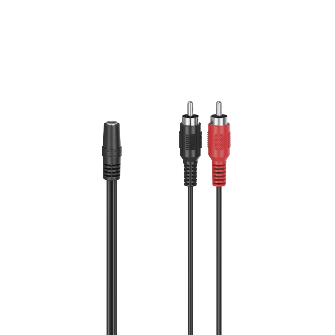 

Кабель-переходник (адаптер) Jack 3.5mm(F)-2xRCA(M), 10см, черный Hama H-205186 (00205186), H-205186