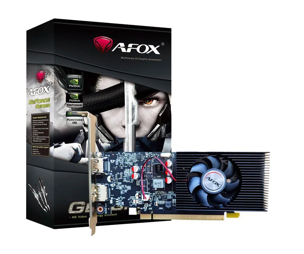 

Видеокарта AFOX NVIDIA GeForce GT 1030, 2Gb DDR5, 64 бит, PCI-E, DVI, HDMI, Retail (AF1030-2048D5L5-V3)