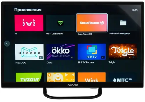 Телевизор 24" Asano 24LH8110T, 1366x768, черный