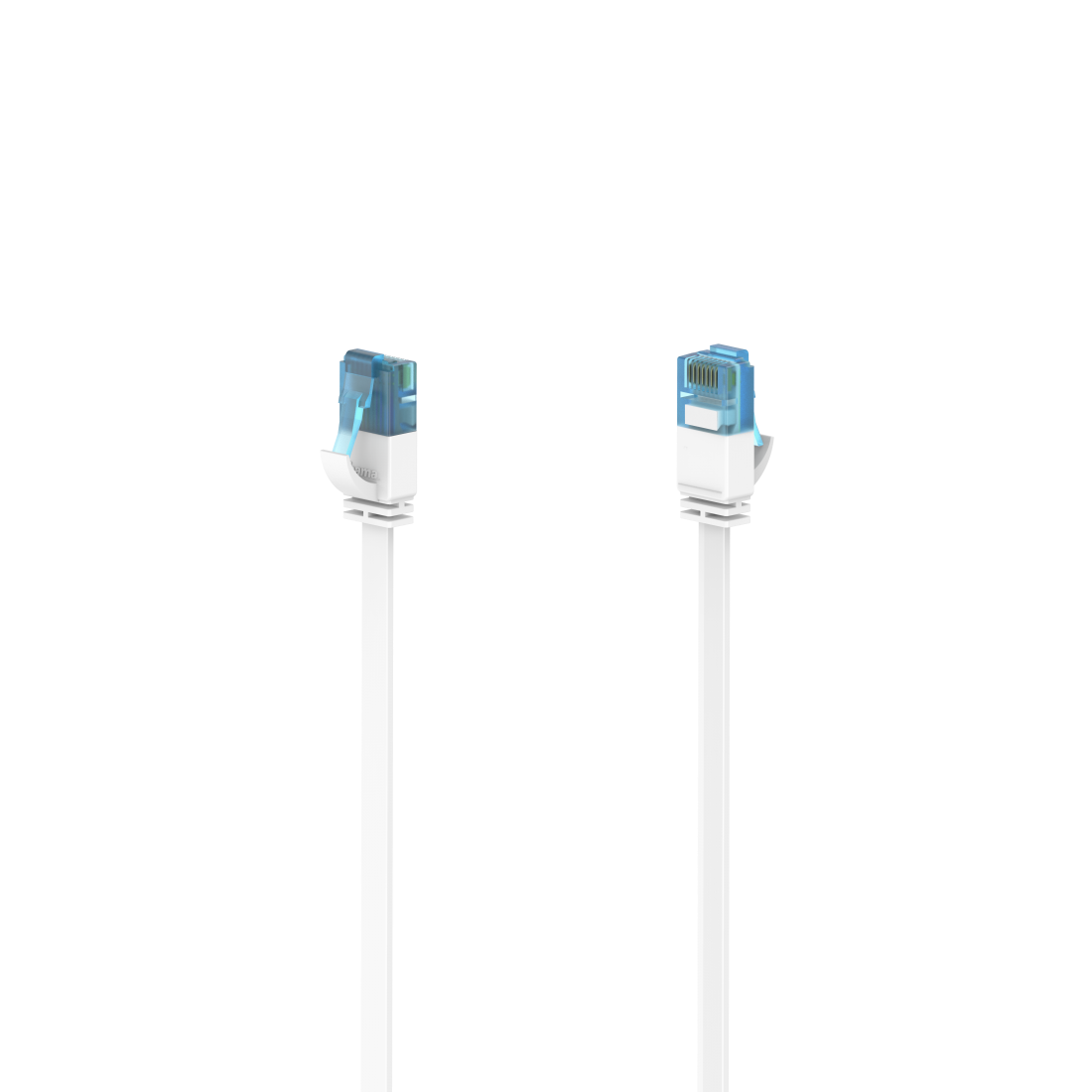 Патч-корд UTP кат.6a, 5м, RJ45-RJ45, белый, плоский, Hama H-200685 (00200685)