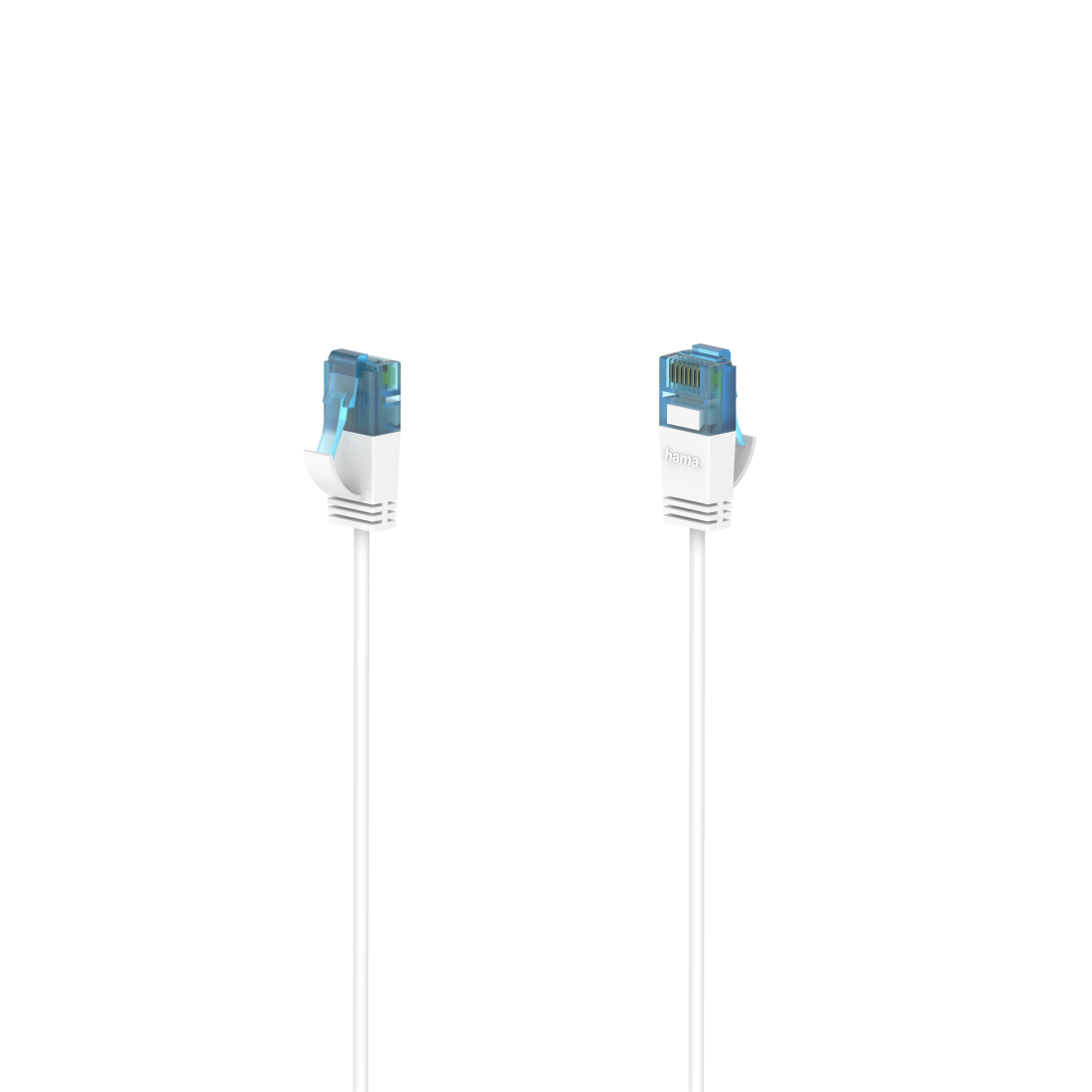 

Патч-корд UTP кат.6a, 0.75м, RJ45-RJ45, белый, плоский, Hama H-200688 (00200688), H-200688