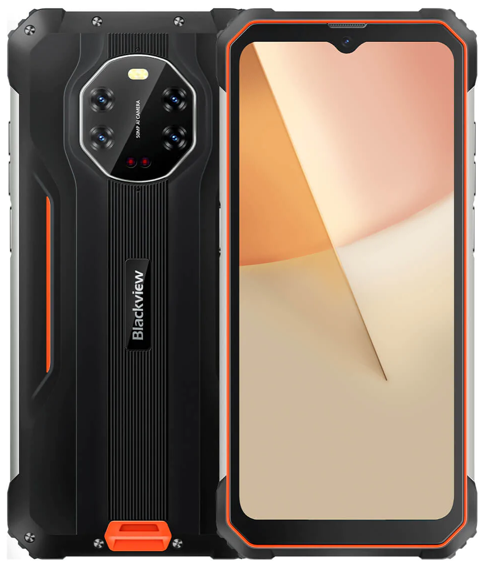 

Смартфон Blackview BL8800, 6.58" 1080x2408 IPS, MediaTek Dimensity 700, 8Gb RAM, 128Gb, 3G/4G, NFC, Wi-Fi, BT, 4xCam, 2-Sim, 8380mAh, USB Type-C, Android 11, черный/оранжевый (BL8800 ORANGE), BL8800