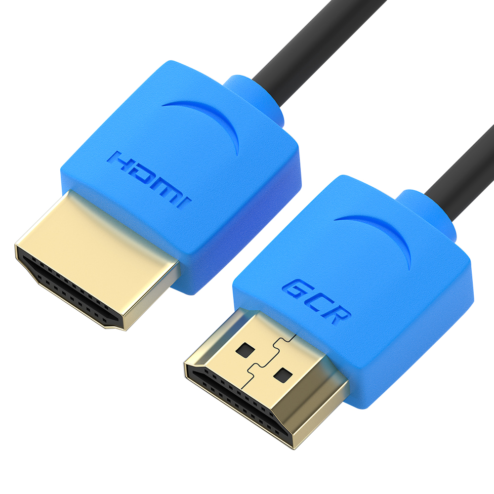 

Кабель HDMI(19M)-HDMI(19M) v1.4 4K, экранированный, 50 см, черный/синий Greenconnect SLIM (GCR-51585)