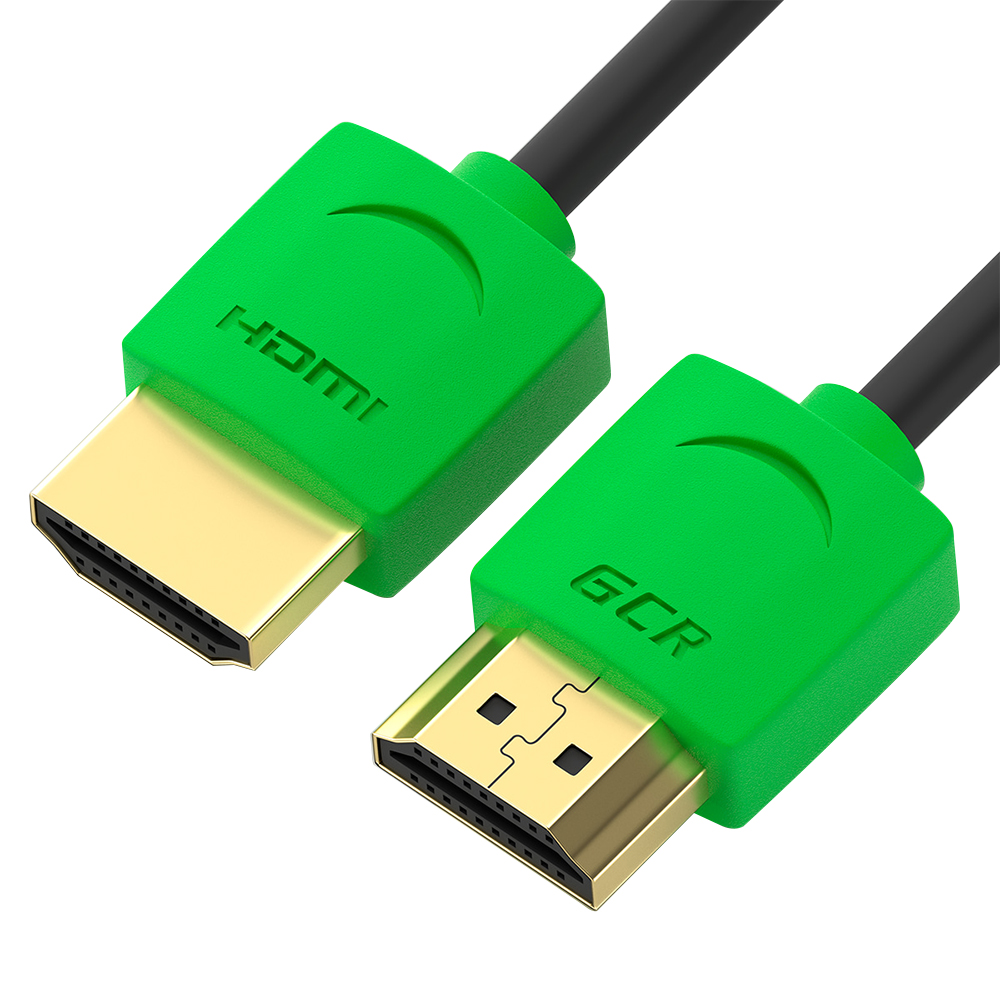 

Кабель HDMI(19M)-HDMI(19M) v1.4 4K, экранированный, 2 м, черный/зеленый Greenconnect SLIM (GCR-51582)