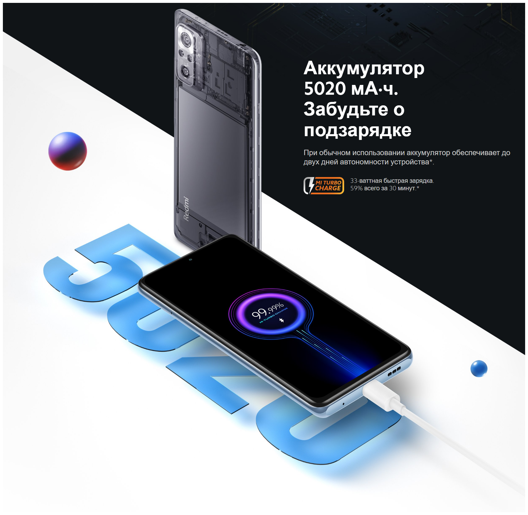 Смартфон Xiaomi Redmi Note 10 Pro 8Gb/256Gb Android голубой (45543),  1148002 купить в Барнауле в интернет-магазине e2e4