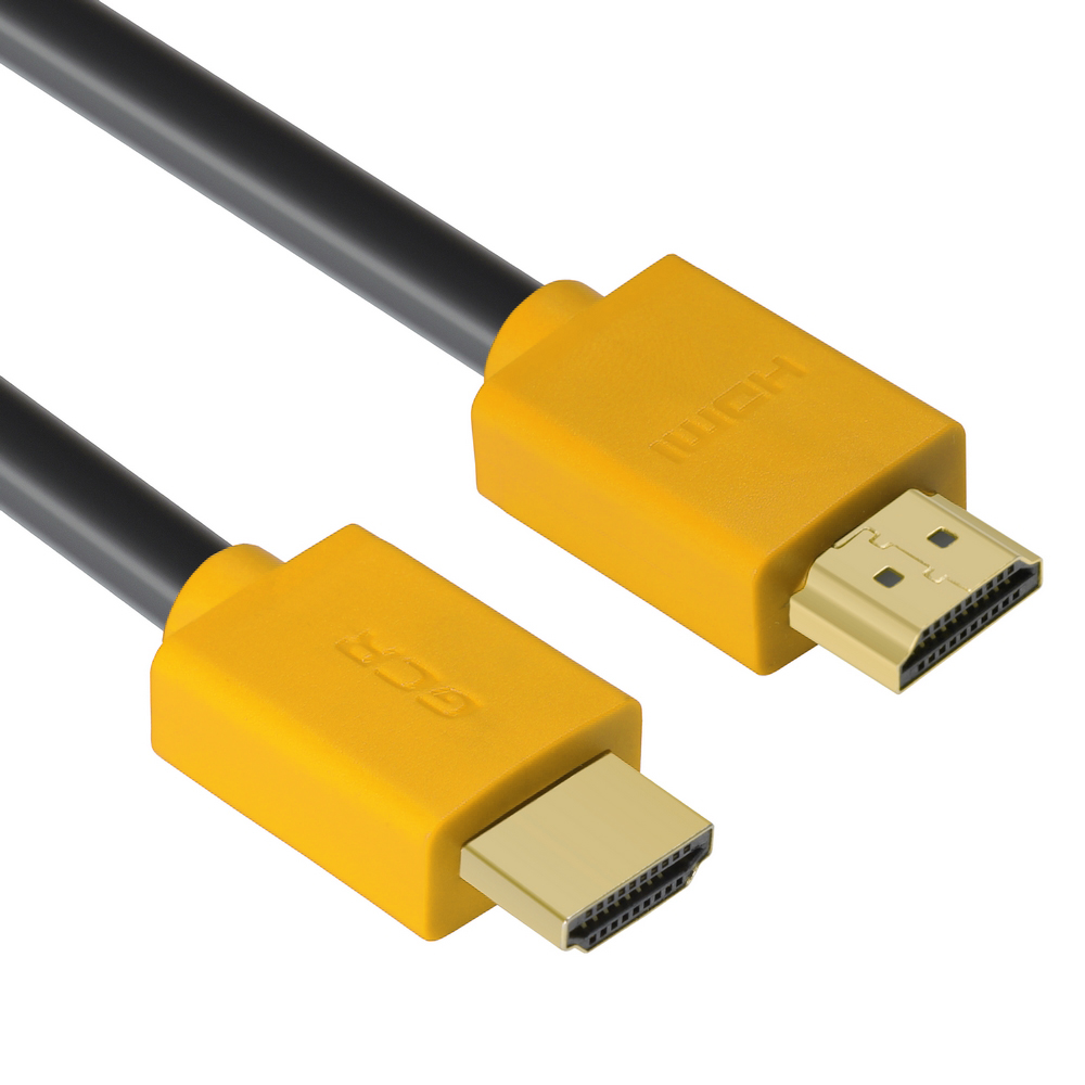 

Кабель HDMI(19M)-HDMI(19M) v1.4 4K, экранированный, 1.8 м, черный/желтый GCR GCR-HM400 (GCR-HM440-3.0m), GCR-HM400