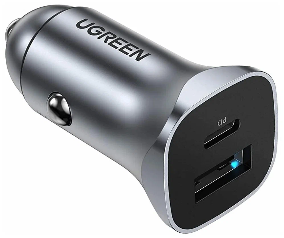 

Автомобильное зарядное устройство UGREEN CD130, USB, 1xUSB Type C, 3А, 18 Вт, QC, PD, серый космос (30780), CD130
