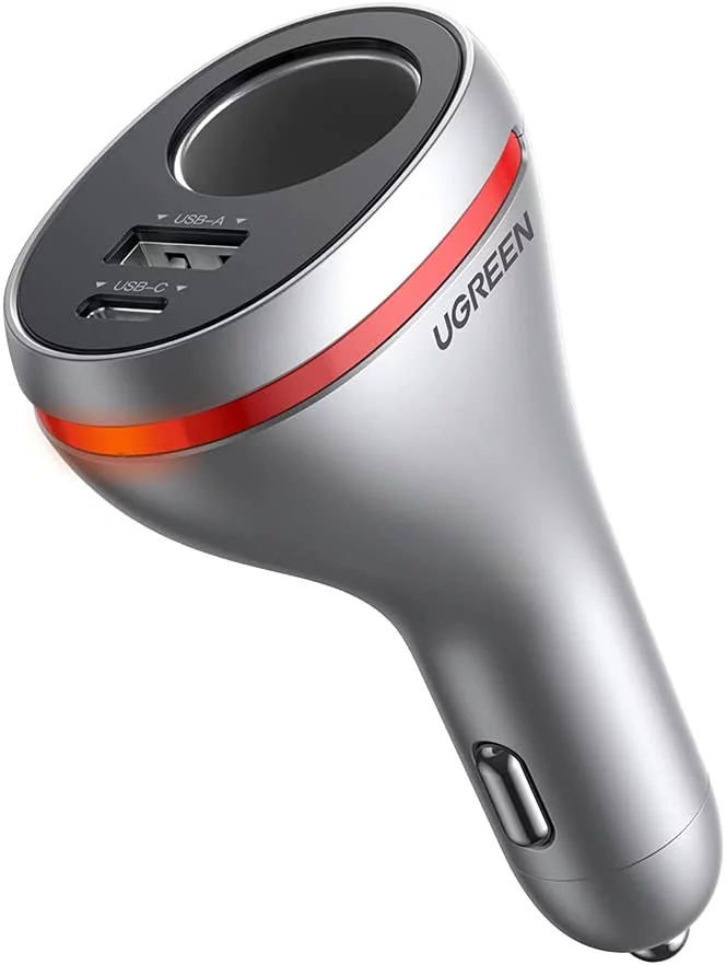 

Автомобильное зарядное устройство UGREEN CD204, USB, 1xUSB Type C, 3А, 20 Вт, QC, PD, серебристый (60712), CD204