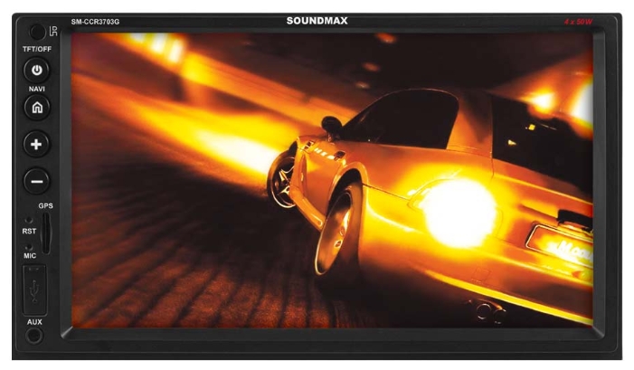 

Автомагнитола SoundMAX SM-CCR3703G, 2 DIN, 4x50W, USB, Черный, SM-CCR3703G