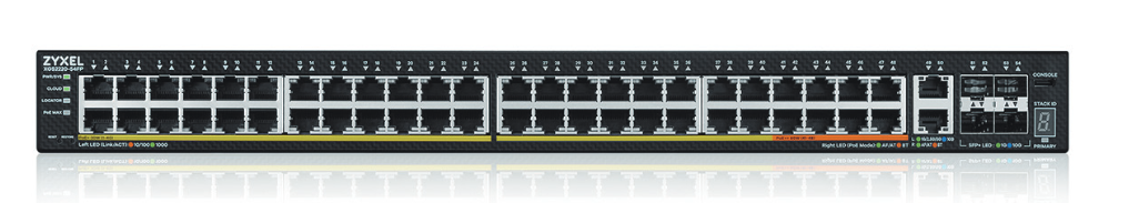 

Коммутатор ZYXEL XGS2220-54FP, управляемый, кол-во портов: 48, кол-во SFP/uplink: SFP+ 4x10 Гбит/с, установка в стойку, PoE: 50x60Вт (макс. 960Вт) (XGS2220-54FP-EU0101F), XGS2220-54FP