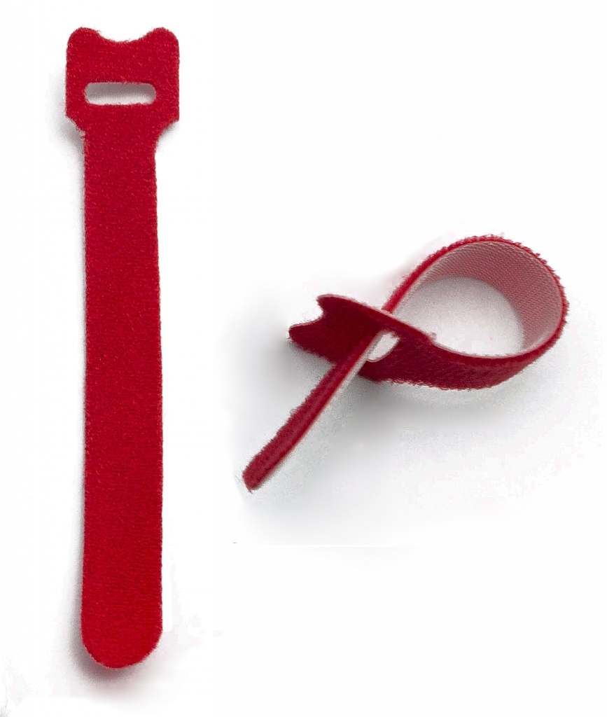 Стяжка-липучка Hyperline, 1.5 см x 125 мм, 10 шт., красный (WASN-125-RD-10)