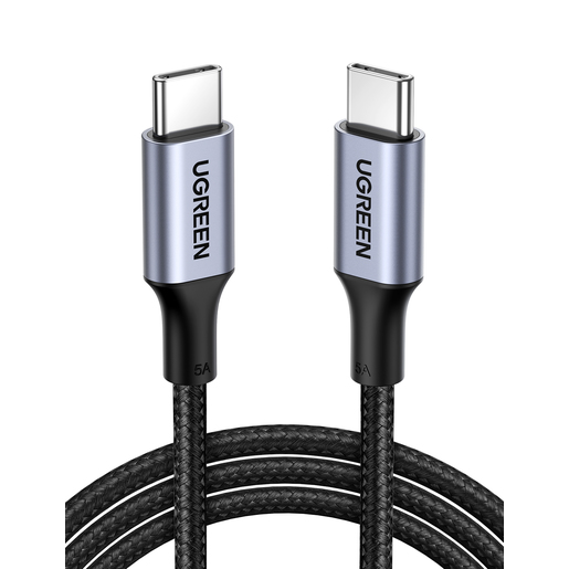 

Кабель USB Type-C-USB Type-C, экранированный, быстрая зарядка, 5A 1.5м, черный UGREEN US316 (70428), US316