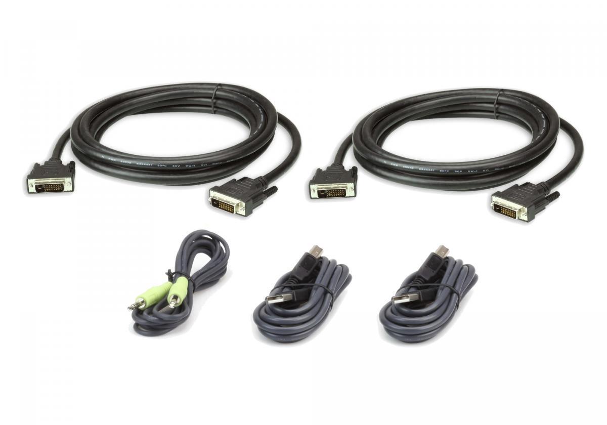 

Комплект KVM кабелей ATEN 2L-7D03UDX5, DVI-D, Jack 3.5mm, USB (AM) для защищенного KVM-переключателя, 3м (2L-7D03UDX5), 2L-7D03UDX5
