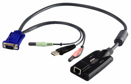 

Адаптер KVM (КВМ) ATEN KA7176, VGA до 1600x1200, клавиатура USB, мышь USB, RJ45->VGA, USB, 2xjack 3.5 (KA7176), KA7176