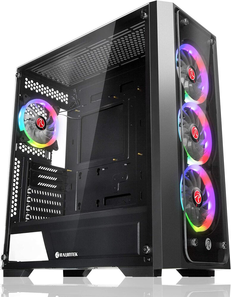 Корпус Raijintek PONOS TG4, EATX, Midi-Tower, USB 3.0, RGB подсветка, черный, без БП (0R20B00198)