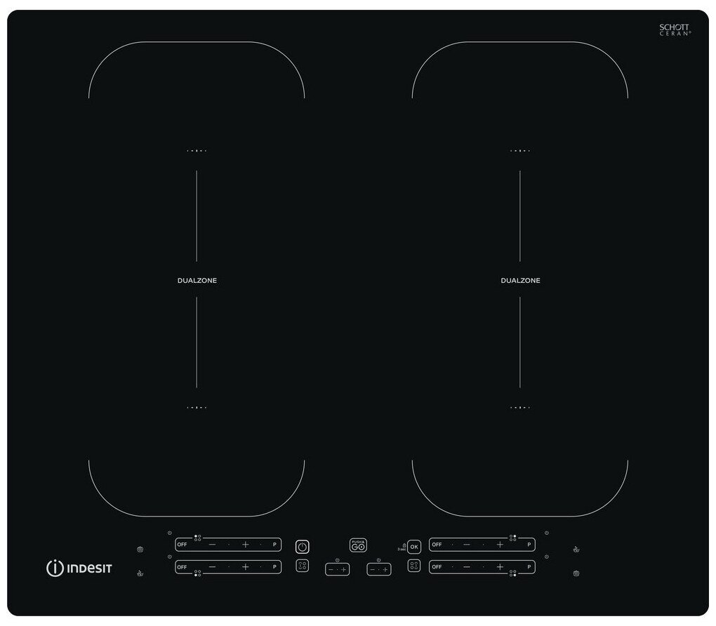 

Индукционная варочная панель INDESIT IB 88B60 NE, 4 конфорки, черный (869991583070), Черная, IB 88B60 NE