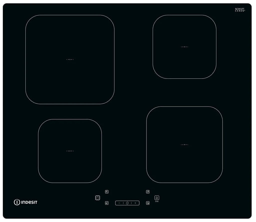 

Индукционная варочная панель INDESIT IS 15Q60 NE 4 конфорки, черный (869991591640), Черная, IS 15Q60 NE