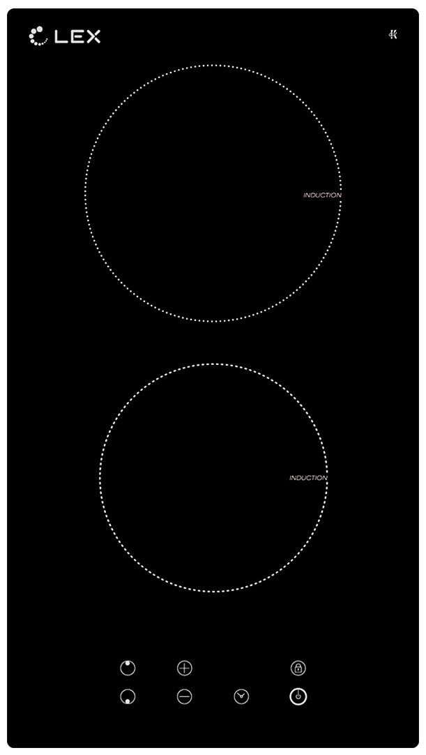 

Индукционная варочная панель Lex EVI 320 BL, 2 конфорки, черный (CHYO000179), Черная, EVI 320 BL