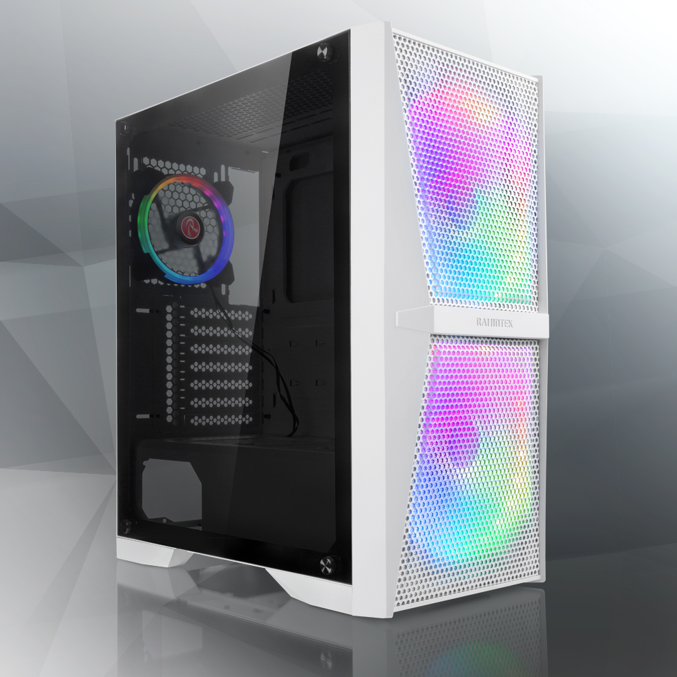 Корпус Raijintek SILENOS MS PRO, ATX, Midi-Tower, 2xUSB 3.0, USB Type-C, RGB подсветка, белый, без БП (0R20B00207)