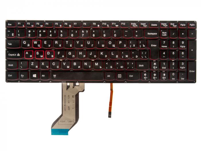 

Клавиатура для ноутбука Lenovo Ideapad Y700-15Isk, Y700-15Acz, Y700-17Isk, черный (882031), SN20H54489