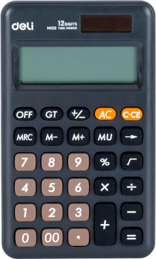 Калькулятор калькулятор DELI EM120BLACK, 12-разрядный, однострочный экран, черный (1740393)